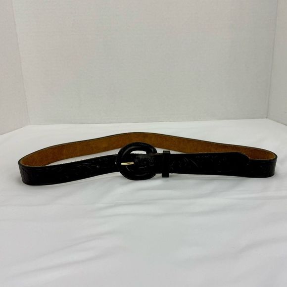 Leather Belt Classic Tooled,โ Size 36โ, Black, Timeless Classic, Staple Piece - Picture 5 of 9